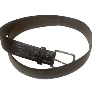 Paul Frederick Genuine Leather Crock Italian Men’s Belt Silver Buckle Size 40